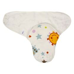 Paturica de infasat din bumbac organic, Space, + 0 luni, Sevibebe
