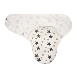 Paturica de infasat din bumbac organic, Grey, Stars, 0 luni+, Sevibebe