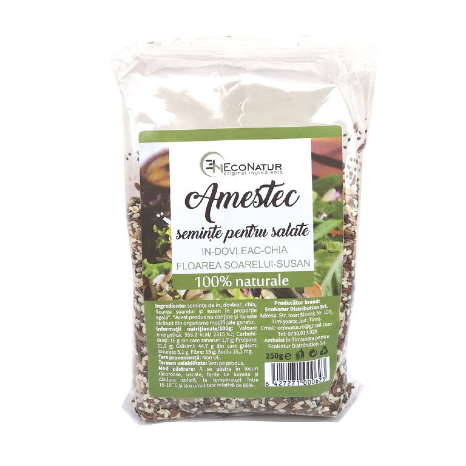 Amestec seminte pentru salate, 250 g, Econatur