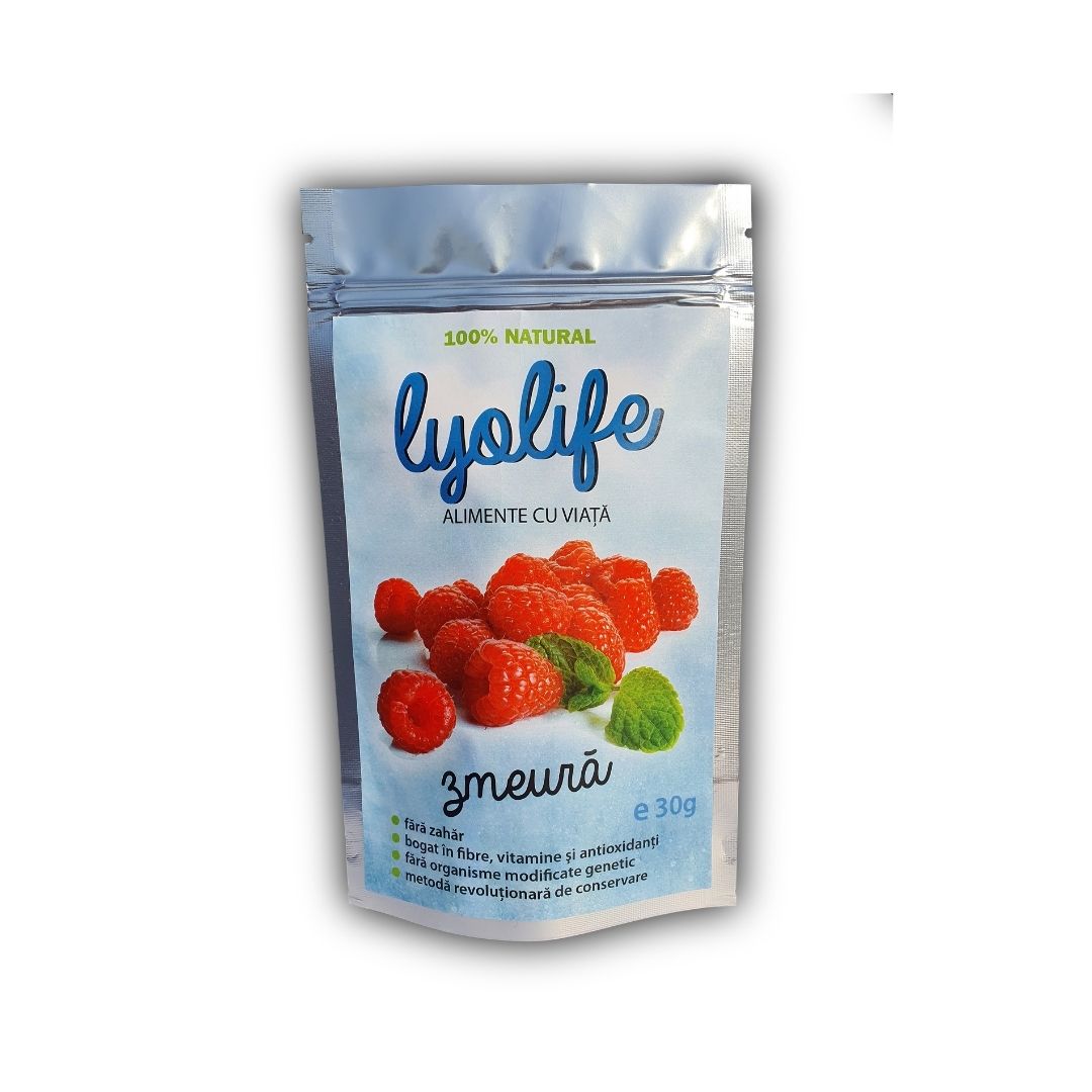 Zmeura fara zahar Liofilizata, 30 g, Lyolife