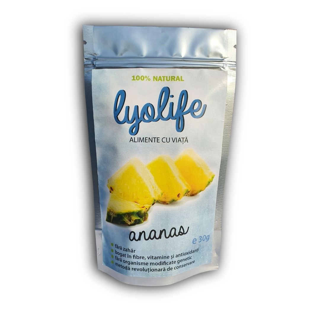 Ananas fara zahar Liofilizat, 30 g, Lyolife