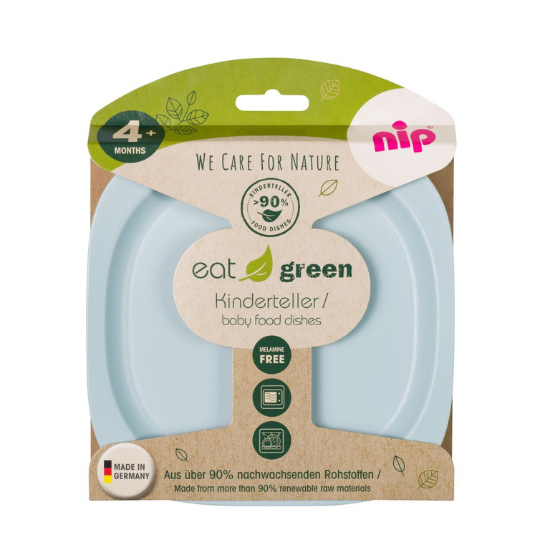 Set 2 farfurii pentru mancarea copiilor Eat Green, Nip 