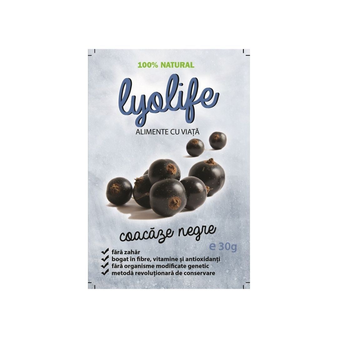 Coacaze negre liofilizate, 30g, Lyolife