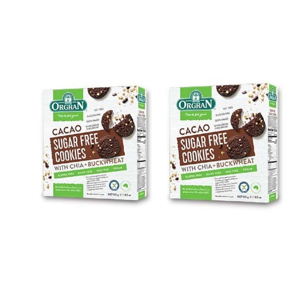 Biscuiti fara zahar cu cacao, chia si hrisca, 2x130gr, Orgran