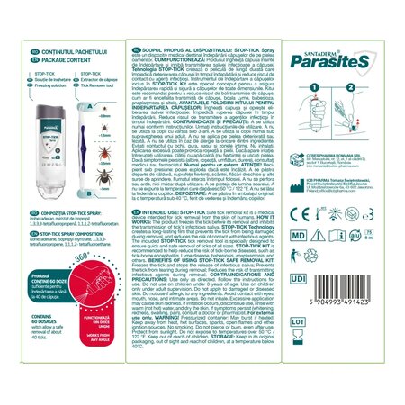 Set pentru extragerea capuselor din piele, StopTick, 9 ml, Ceumed 804481