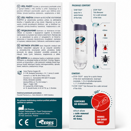 Set pentru extragerea capuselor din piele, StopTick, 9 ml, Ceumed 804585