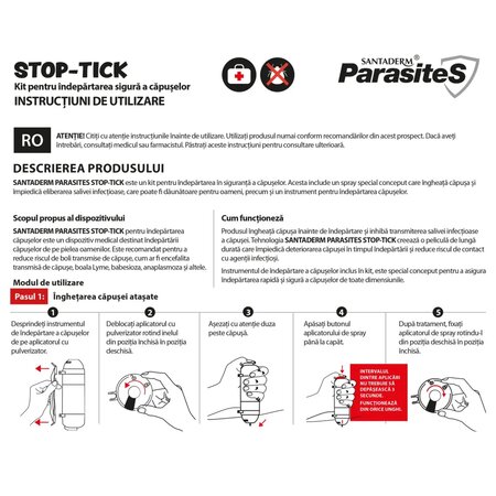 Set pentru extragerea capuselor din piele, StopTick, 9 ml, Ceumed 804479