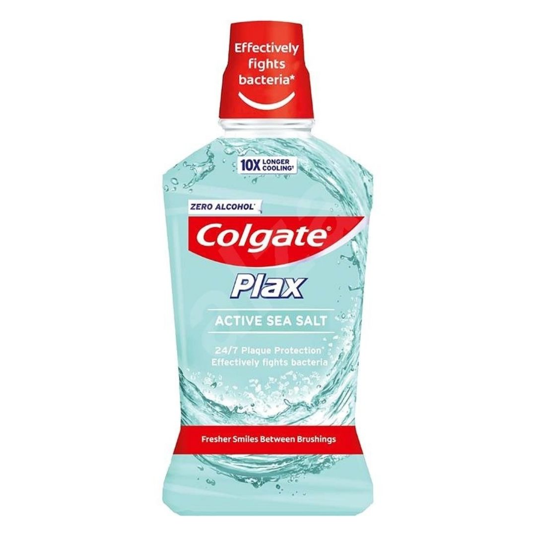 Apa de gura plax active sea salt, zero alcohol, 500ml, Colgate