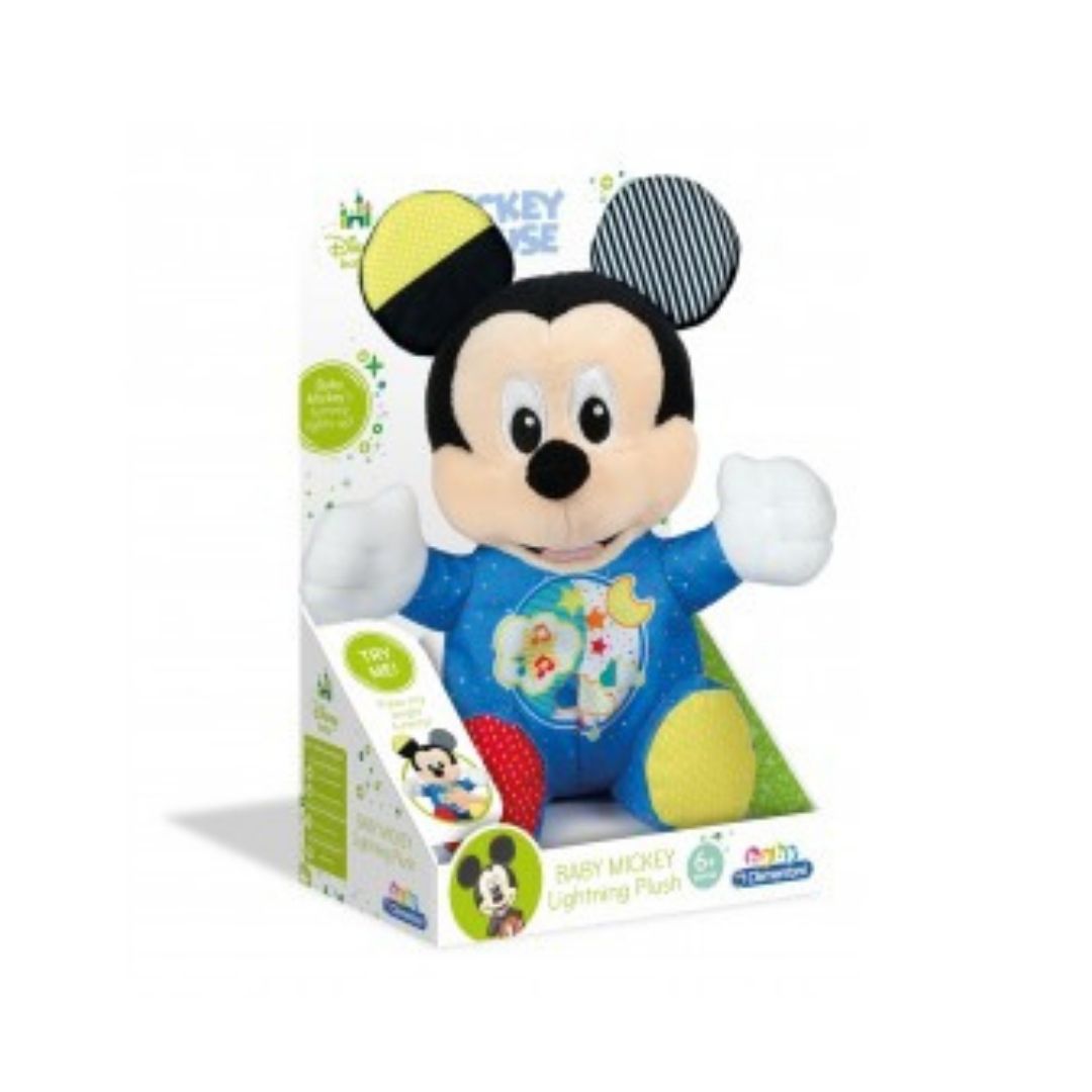 Jucarie din plus cu lumini si sunete Baby, 6 luni+, Mickey Mouse, Clementoni