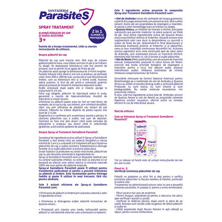 Spray tratament impotriva paduchilor, 3 ani+, 100 ml, Parasites 704685