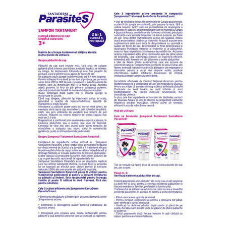 Sampon tratament pentru paduchi si lindini, 3 ani+, 50ml, Parasites 704653