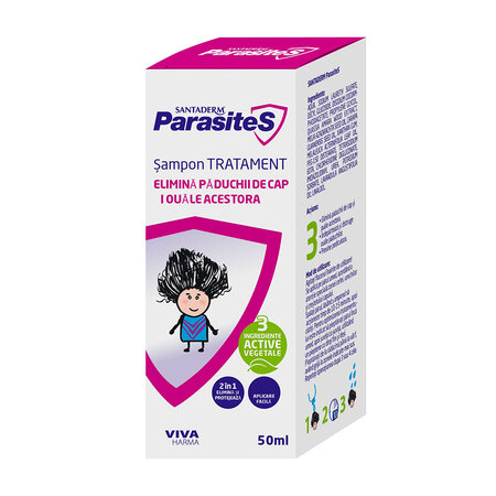 Sampon tratament pentru paduchi si lindini, 50ml, Parasites