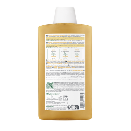 Sampon cu extract de mango pentru par uscat-deshidratat, 400 ml, Klorane 723946
