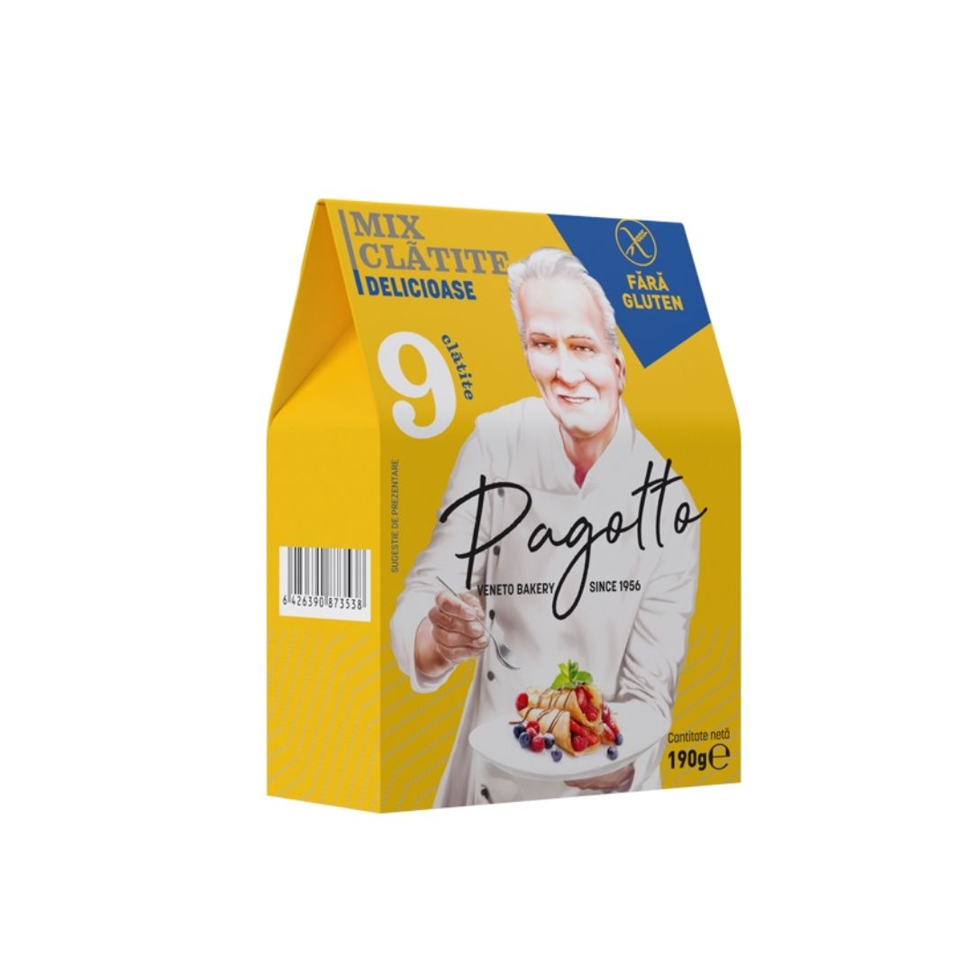 Mix pentru clatite, fara gluten, 190g, Pagotto