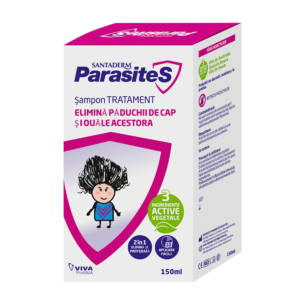 Sampon tratament impotriva paduchilor si lindinilor, 3 ani+, 150 ml, Parasites