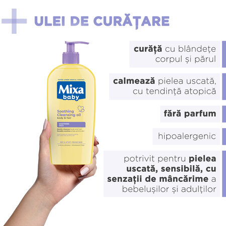 Ulei de curatare pentru corp si par Atopiance, 250 ml, Mixa 721561
