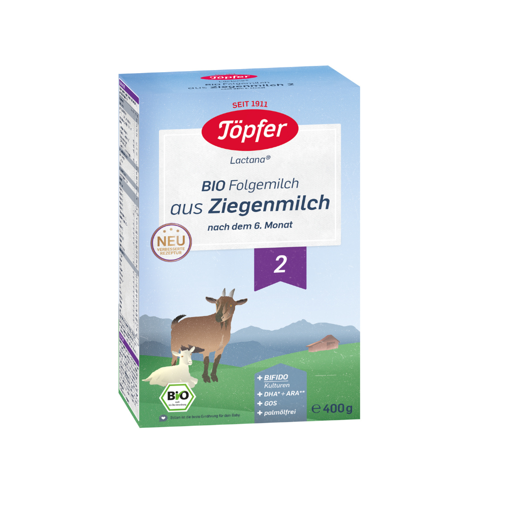 Lapte de continuare pe baza de lapte de capra Bio 2, 6 luni+, 400 g, Topfer