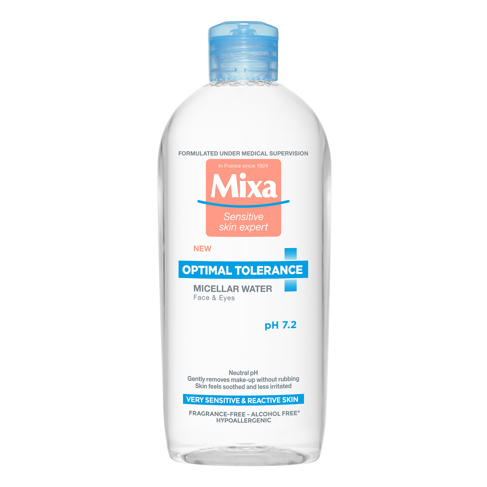 Apa micelara pentru ten sensibil si reactiv Optimal Tolerance, 400 ml, Mixa