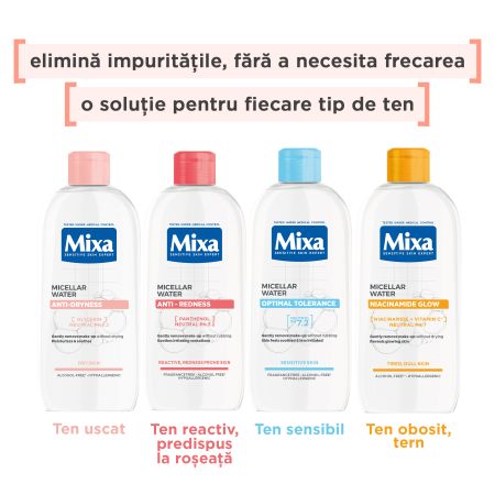 Apa micelara pentru ten sensibil si reactiv Optimal Tolerance, 400 ml, Mixa 757709