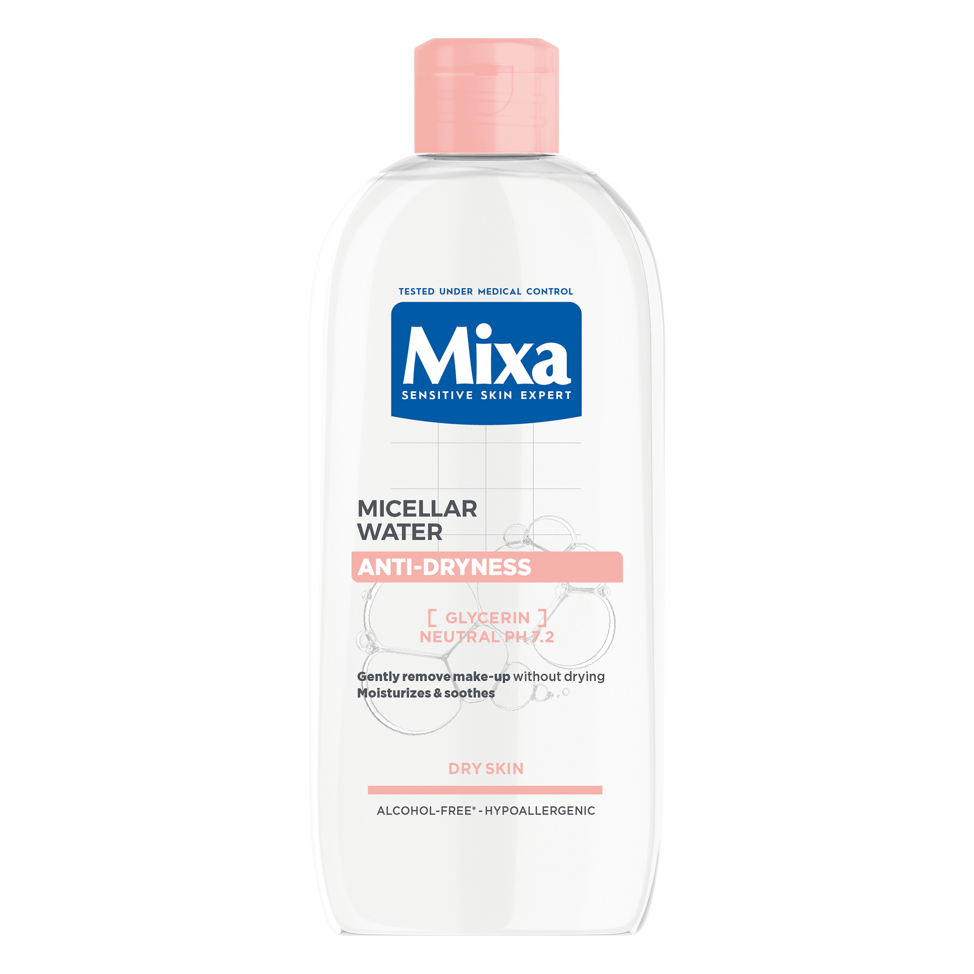 Apa micelara pentru ten sensibil si uscat Anty-Dryness, 400 ml, Mixa