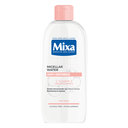 Apa micelara pentru ten sensibil si uscat Anty-Dryness, 400 ml, Mixa
