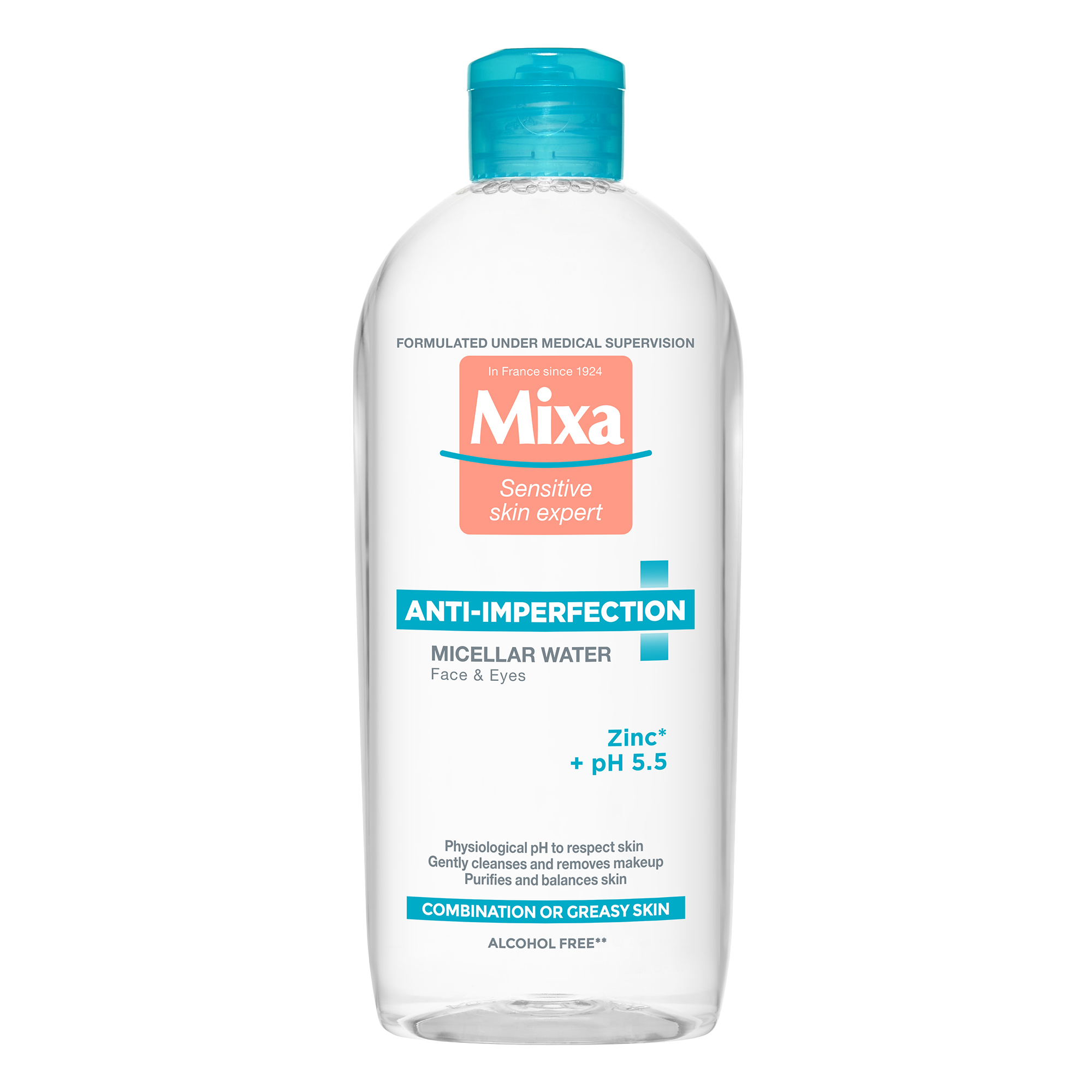 Apa micelara pentru tenul mixt cu tendinta de ingrasare Anti-Imperfection, 400 ml, Mixa