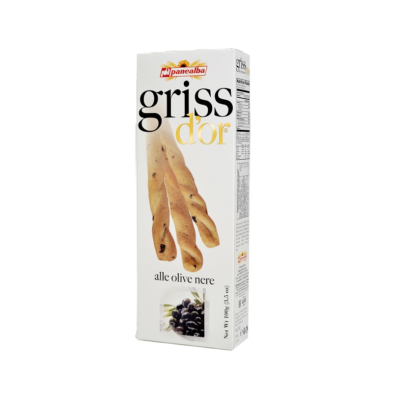 Grisine cu masline negre d'or, 100 gr, Panelba