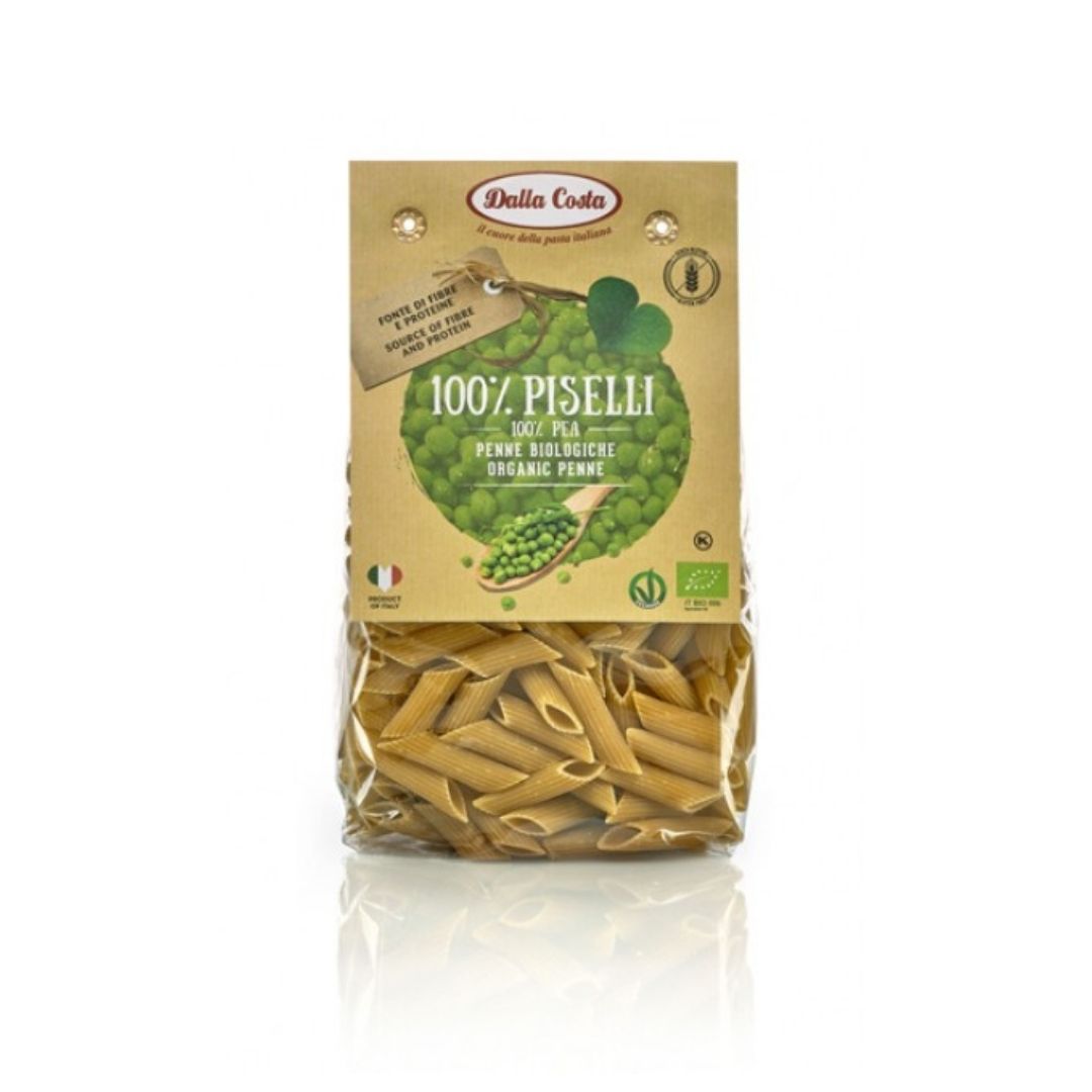 Paste Bio penne din mazare fara gluten, 250 g, Dalla Costa