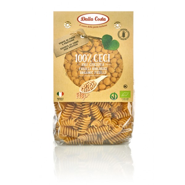 Paste Bio fusilli din naut fara gluten, 250 g, Dalla Costa