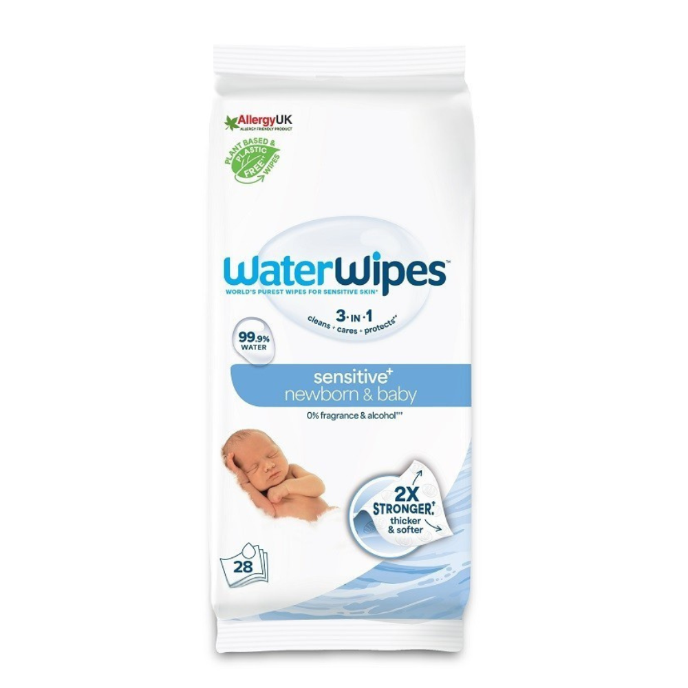 Servetele umede pentru bebelusi fara parfum, 28 bucati, Sensitive, WaterWipes