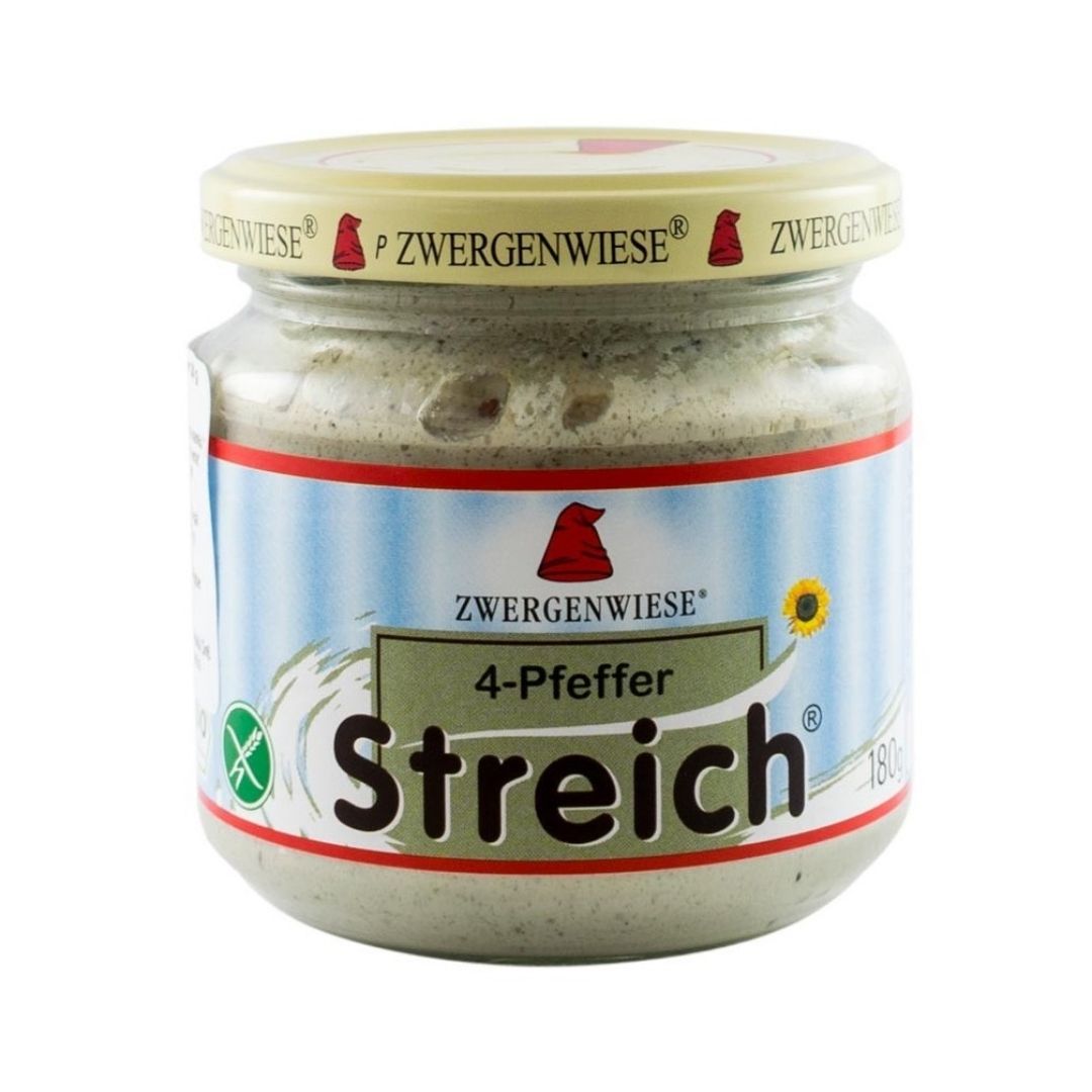 Crema tartinabila vegetala cu 4 sortimente de piper Bio, 180 gr, Zwergenwiese