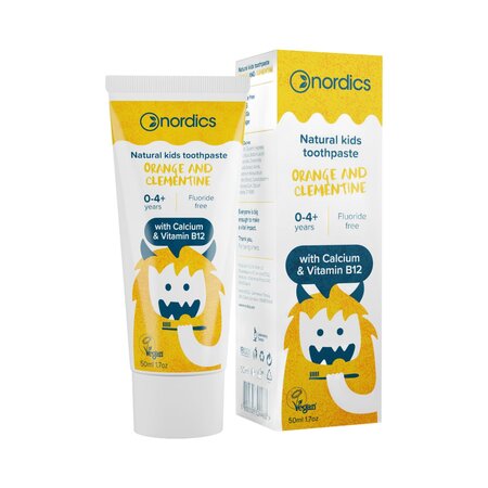 Pasta de dinti naturala pentru copii cu portocale si clementine, 50 ml, Nordics