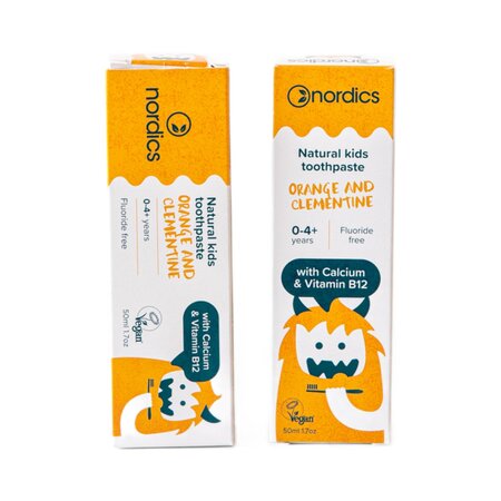 Pasta de dinti naturala pentru copii cu portocale si clementine, 50 ml, Nordics 819198
