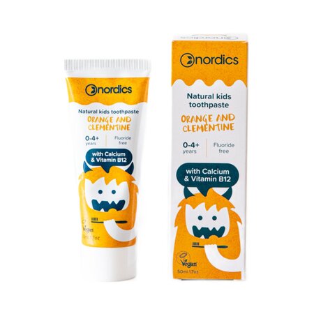 Pasta de dinti naturala pentru copii cu portocale si clementine, 50 ml, Nordics 819199