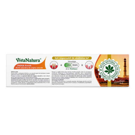 Pasta de dinti GennaDent, India Fresh, 80 ml, Vivanatura 765399