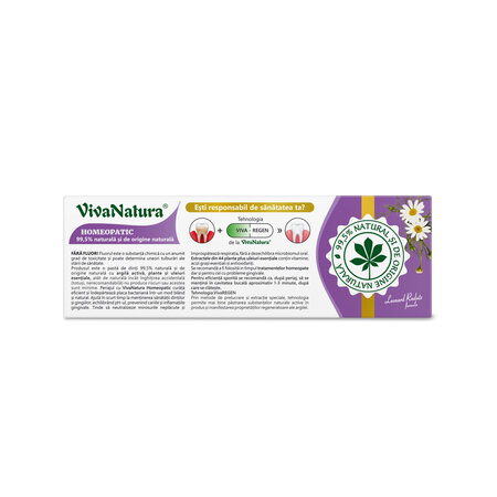 Pasta de dinti naturala GennaDent Homeopatic, 50 ml, Vivanatura 765068