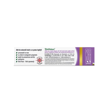 Pasta de dinti naturala GennaDent Homeopatic, 50 ml, Vivanatura 765067