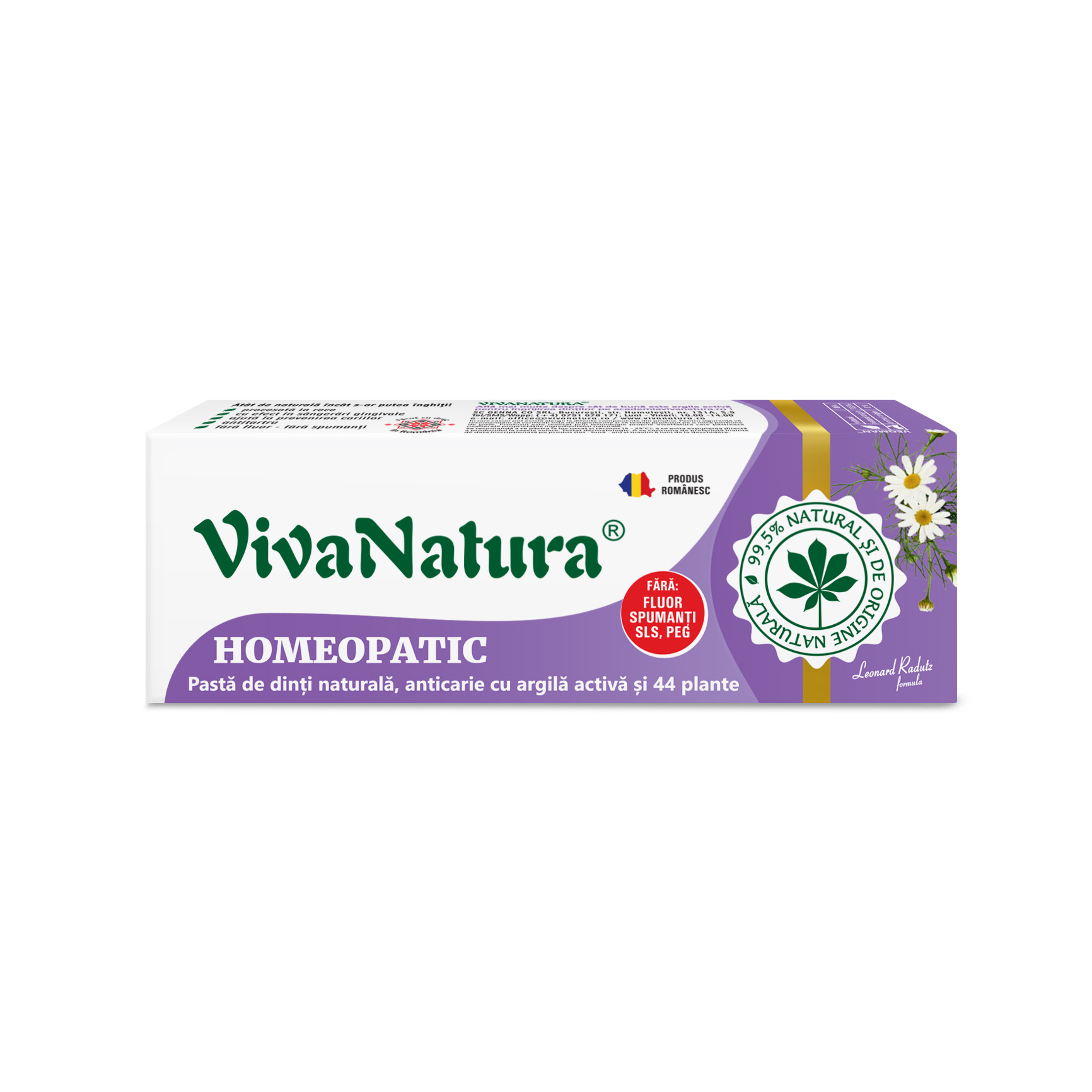 Pasta de dinti naturala GennaDent Homeopatic, 50 ml, Vivanatura