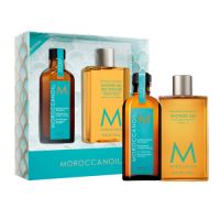 Pachet Everyday Escape Original Tratament pentru toate tipurile de par si Gel de dus, 100 ml + 250 ml, Moroccanoil