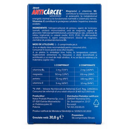 Anticarcel, 56 tablete, Zdrovit 824222