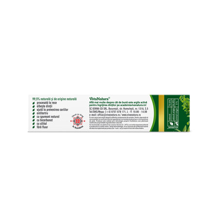 Pasta de dinti GennaDent Herbal, 50 ml, Vivanatura 765448