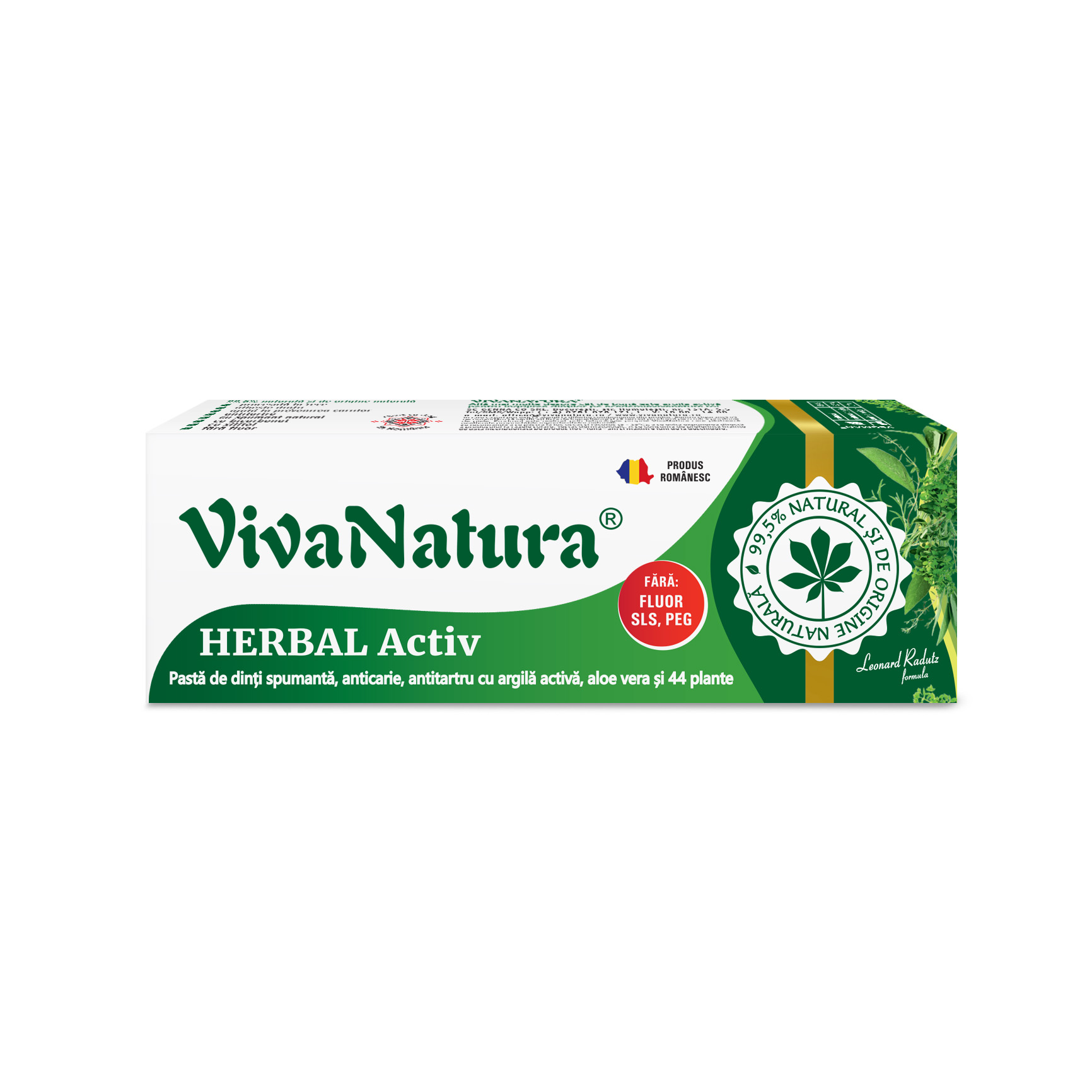 Pasta de dinti GennaDent Herbal, 50 ml, Vivanatura
