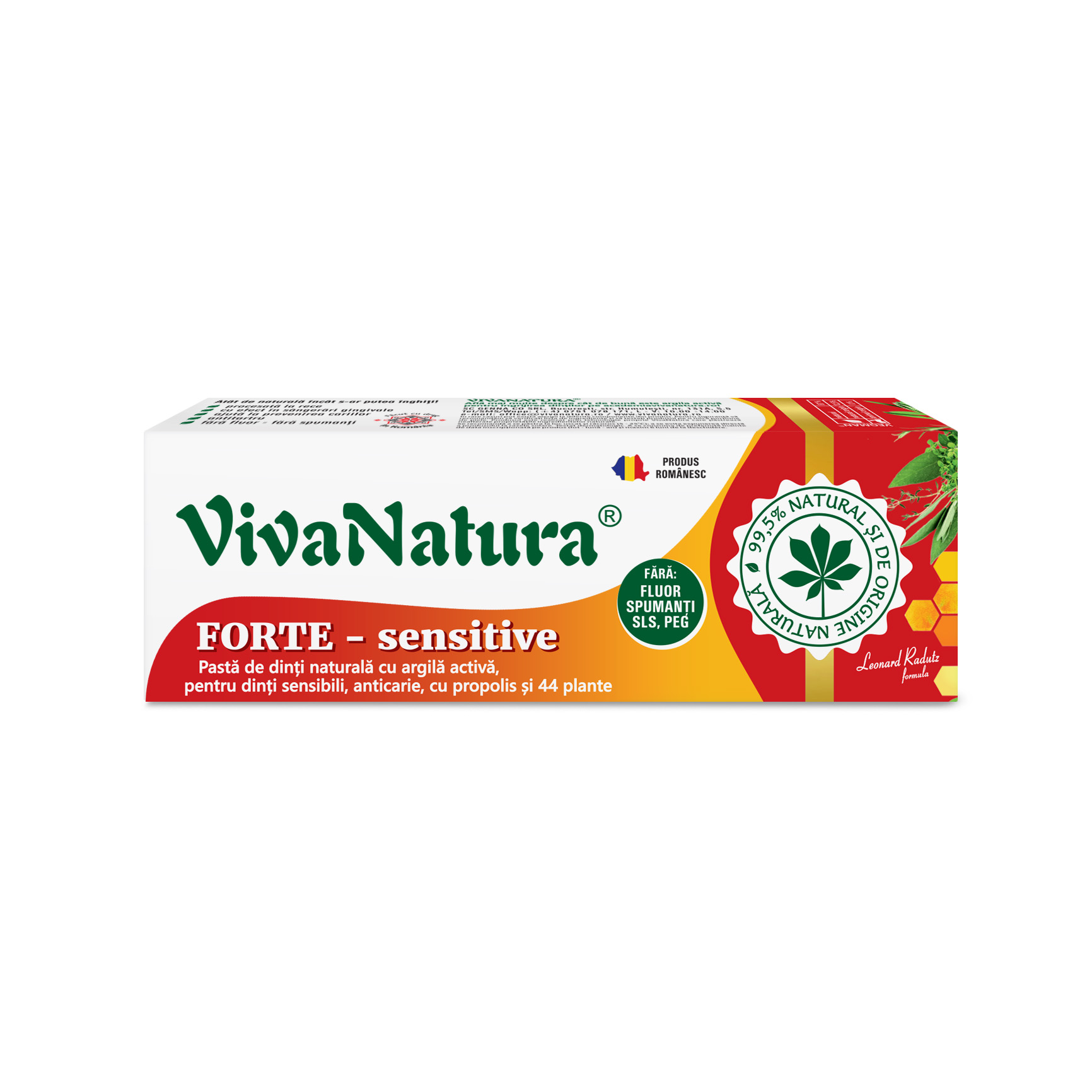 Pasta de dinti cu argila si propolis GennaDent Forte, 50 ml, Vivanatura