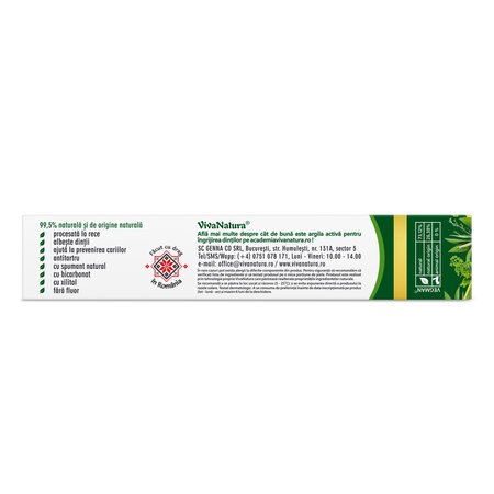 Pasta de dinti GennaDent Herbal, 80 ml, Vivanatura 765413