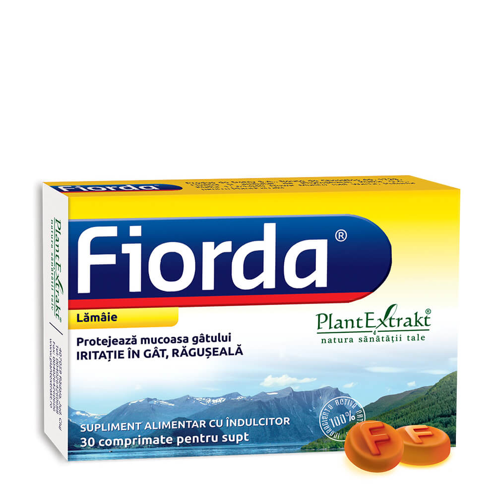 Fiorda cu aroma de lamaie, 30 comprimate, PlantExtrakt