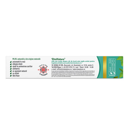 Pasta de dinti GennaDent Menthol, 80 ml, Vivanatura 765372