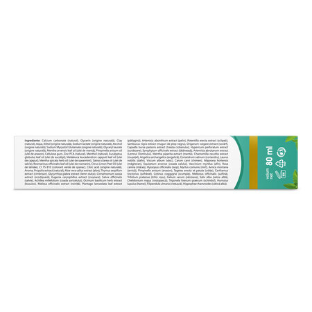 Pasta de dinti GennaDent Menthol, 80 ml, Vivanatura 765371
