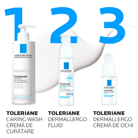 Fluid hidratant, calmant si reparator pentru ten alergic sau reactiv Toleriane Dermallergo, 40 ml, La Roche-Posay 559536