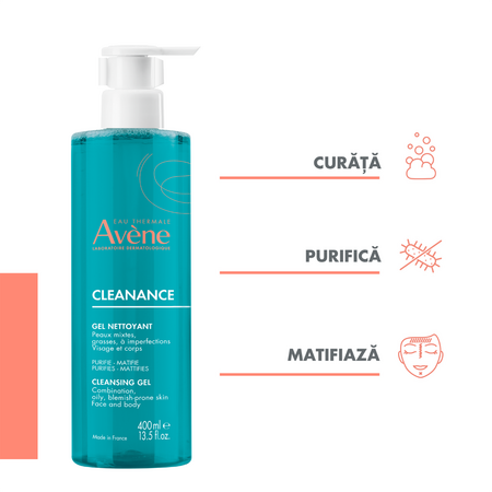 Gel de curatare pentru tenul gras cu tendinta acneica Clenance, 400 ml, Avene 647041