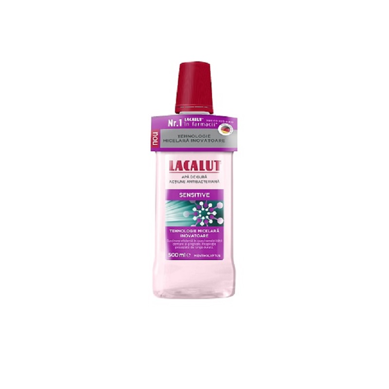 Apa de gura micelara Sensitive Lacalut, 500 ml, Lacalut